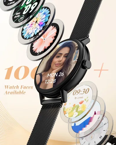 Miniatura 8 de TOOBUR Reloj inteligente para mujeres con dos bandas, reloj de seguimiento de actividad física, monitor de frecuencia cardíaca, contador de pasos