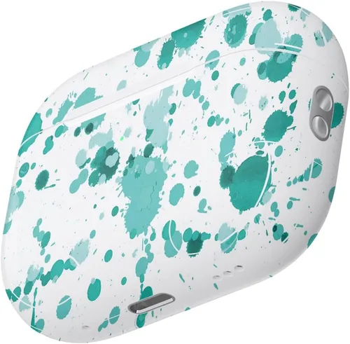 Miniatura 3 de MightySkins - Fundas compatibles con Apple AirPods Pro 2 - Verde azulado Splatter Funda protectora de vinilo duradera y única Fácil de aplicar