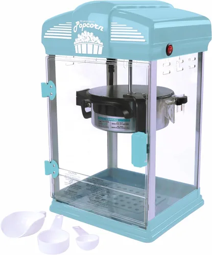 Miniatura 2 de West Bend Stir Crazy pochoclera estilo cine, máquina para hacer palomitas de maíz gourmet con caldera antiadherente, herramienta de medición y Azul