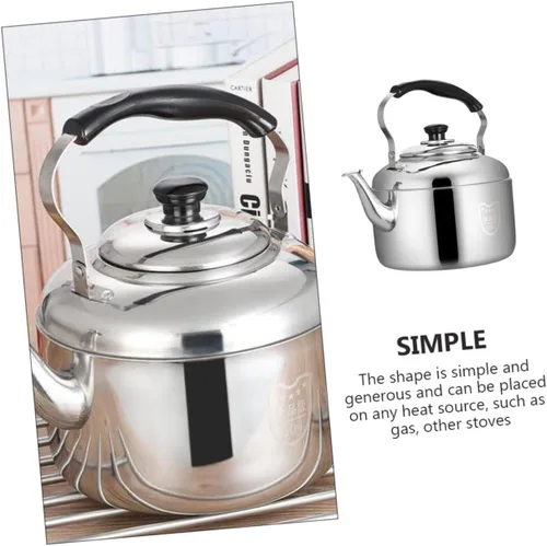 Miniatura 4 de Luxshiny Hervidor de té silbante de acero inoxidable, caldera de agua de 6 L, tetera de gran capacidad con mango antiquemaduras para el hogar