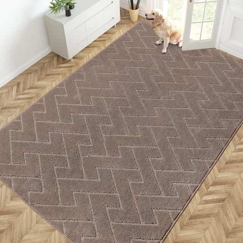 Miniatura 7 de PURRUGS Alfombra de fácil cuidado de 6 x 9 pies, antideslizante, lavable a máquina, tapete para puerta de perro, resistente a las manchas