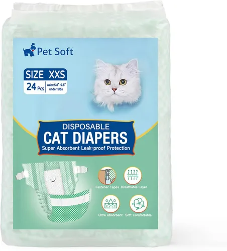 Miniatura 8 de Pet Soft Pañales desechables para gatos – Pañales para perros en período de calor o incontinencia de orina, pañales para perras, pañales ultra