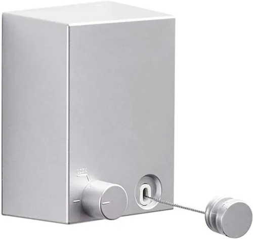 Youngine Tendedero retráctil para interiores y exteriores, para colgar en la pared, con cuerda de acero de 13.8 pies, colgador de cuerda ajustable,