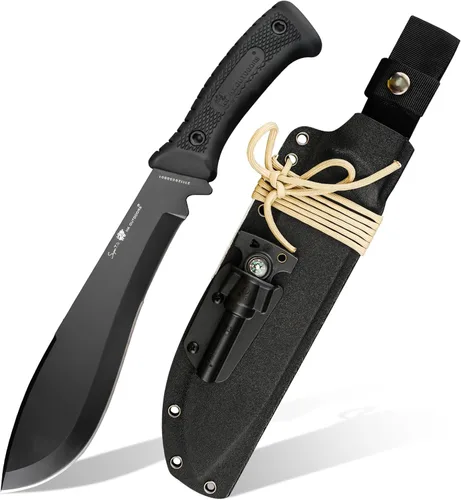 Miniatura 7 de HX Outdoors - Cuchillo machete Kukri de 14 pulgadas, acero D2 de alta calidad, cuchillo de jardinería con funda Kydex para exteriores, campamento