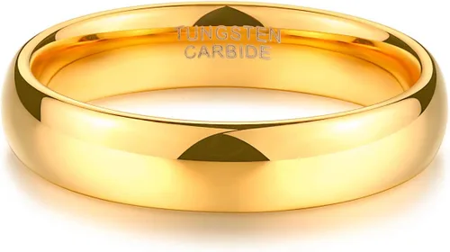 Miniatura 3 de TRUMIUM - Anillo de boda unisex de tungsteno, redondeado, oro, oro rosa y plata, 2, 4, 6 y 8 mm, altamente pulido, ajuste cómodo, 4-15