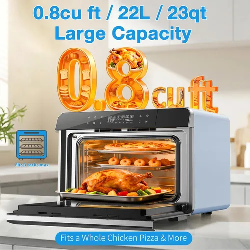 Miniatura 6 de ROBAM Horno combinado con freidora de aire tostadora, horno de vapor de encimera 14 en 1 con convección de vapor para asar y hornear, cocción