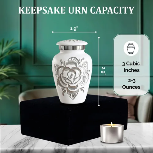 Miniatura 2 de Urna de Cremación de Rosa para Cenizas para Mujeres y Hombres - Urnas de Rosa Artesanales para Cenizas Humanas Adultas Femeninas y Masculinas
