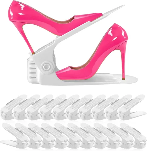 Miniatura 12 de NVGSN Organizador de ranuras para zapatos, paquete de 12 - Organizadores de zapatos para un par de zapatos, ahorradores de espacio para zapatos