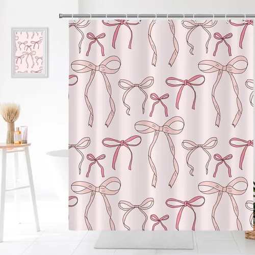 Miniatura 12 de Decoración de baño hippie retro, cortina de ducha de vaca y fresa, tela de poliéster impermeable, 72 x 72 pulgadas, albaricoque