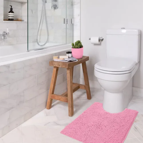 Miniatura 62 de LuxUrux Tapete de microfibra afelpada, de felpilla extrasuave, pelo largo de 1 pulgada, muy absorbente, para baño o ducha, lavar y secar a máquina