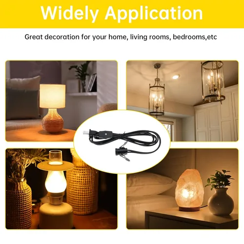 Miniatura 8 de RTNLIT Cable de repuesto para lámpara de sal, cable de luz nocturna con enchufe de bombilla E12, enchufe de interruptor giratorio para accesorios