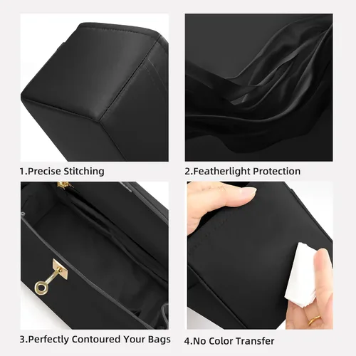 Miniatura 3 de DGAZ Organizador de bolso, sedoso y suave, seda, bolso de mano de lujo en moldeadores de bolsa, para mujer, se adapta a bolsas Birkin 25303540