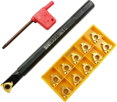 SNR0013M16 Torno CNC Roscado interno Barra de mandrinar titular de la herramienta de torneado con 10 unids 16IR AG60 Carburo inserto de torneado