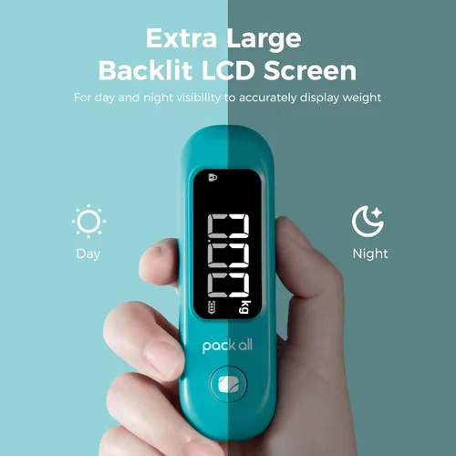 Miniatura 2 de pack all Báscula de equipaje de 110 libras, báscula digital de equipaje de mano, báscula de peso para maleta de viaje con pantalla LCD, batería