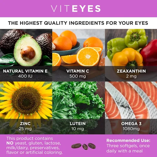 Miniatura 3 de Viteyes AREDS 2 + Omega-3 - Cápsulas blandas de fórmula de salud macular, triple fuerza omega-3 (650 mg de EPA, 350 mg de DHA), vitamina de salud
