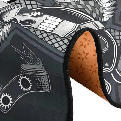 Miniatura 7 de Calavera con alfombra vintage para motocicleta, alfombra antideslizante para cocina, alfombra de área suave para baño, entrada, pasillo, comedor