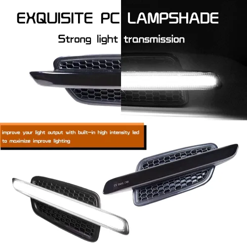 Miniatura 2 de Para 2008 2009 Pontiac G8 Luces de Marcador Lateral del Guardabarros Delantero, Luz de Señal de Giro, LED Blanca, Lente Ahumada OEM Lente ahumada