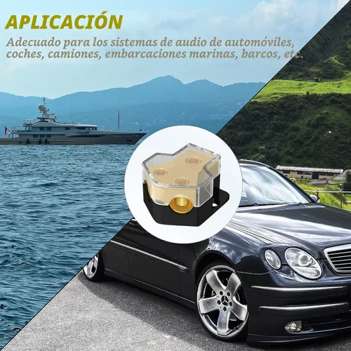 Miniatura 5 de Joinfworld Bloque de Distribución de Energía de 12V Audio para Automóvil Bloque de Distribución de Tierra de 2 Vías Calibre 0/2/4 Entrada Calibre