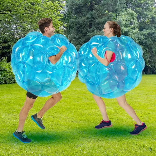 Miniatura 11 de SUNSHINEMALL Paquete de 2 bolas inflables de parachoques para niños, bolas gigantes de zorb, bolas de sumo para hámster humano, bolas de burbujas