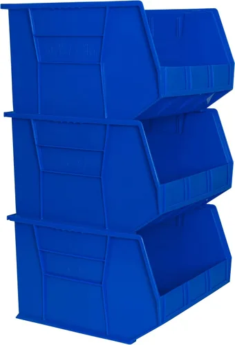 Miniatura 18 de Akro-Mils AkroBin Caja de almacenamiento de plástico apilable, 18 x 16 x 11 pulgadas, 3 unidades Transparente