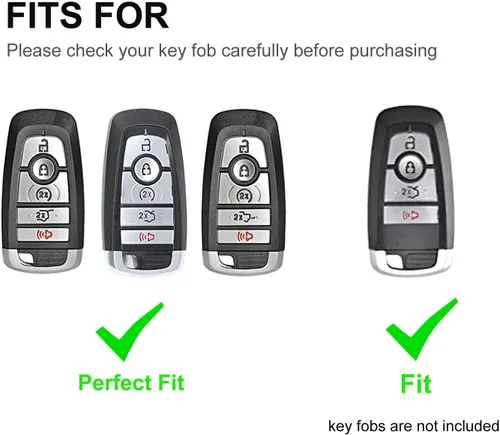 Miniatura 2 de Funda para llavero Ford con llavero de TPU suave, protección completa, compatible con Ford Escape Expedition Explorer F-150 F-250 F-350 F-450 F-550