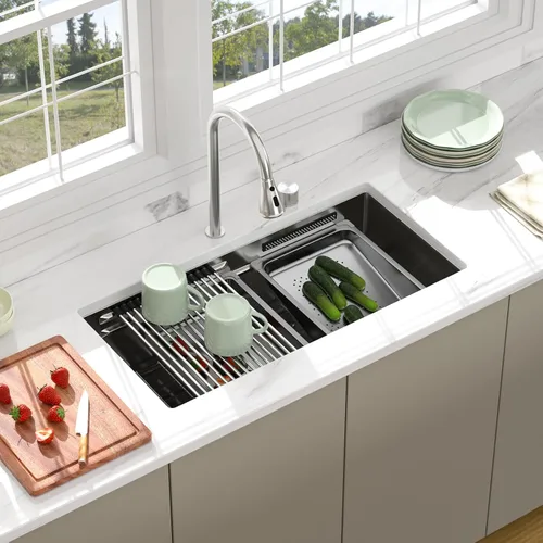 Miniatura 17 de Fregadero de Montaje Bajo de 13 Pulgadas - Beslend 13”x15”x9” Fregadero de Cocina de Acero Inoxidable de Montaje Bajo Calibre 16 Fregadero de Cocina
