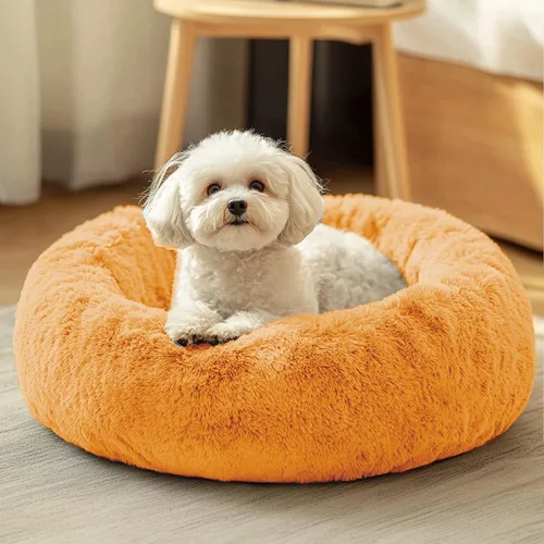 Miniatura 61 de JOLLYVOGUE - Cama para perros y gatos, cama relajante y antiestrés para mascotas y perros pequeños, cojín esponjoso en forma de dona para mascotas