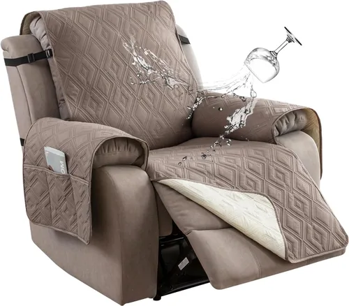 Miniatura 15 de Genina - Funda impermeable para sillón reclinable de dos plazas, funda antideslizante para sofá, funda para sofá reclinable de 2 plazas, funda