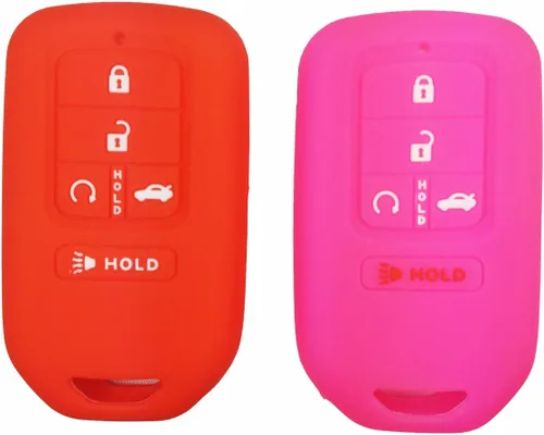 Miniatura 12 de 2 piezas Coolbestda - Estuche protector de silicona completa para llave de coche con control remoto de 5 botones para Honda Civic Accord Pilot CR-V