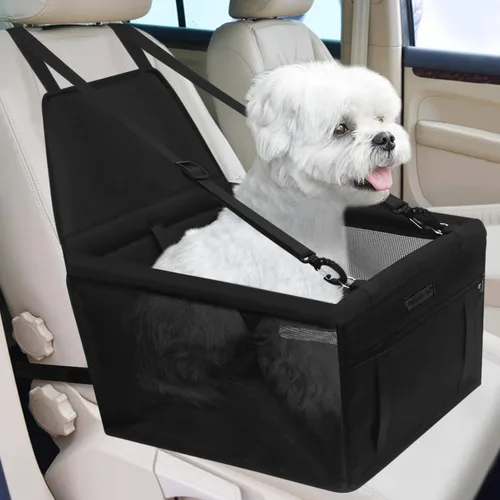 Miniatura 27 de Asiento de coche para perro plegable, asiento elevador de coche para perros impermeable transpirable Oxford, bolsa de viaje para perros pequeños a