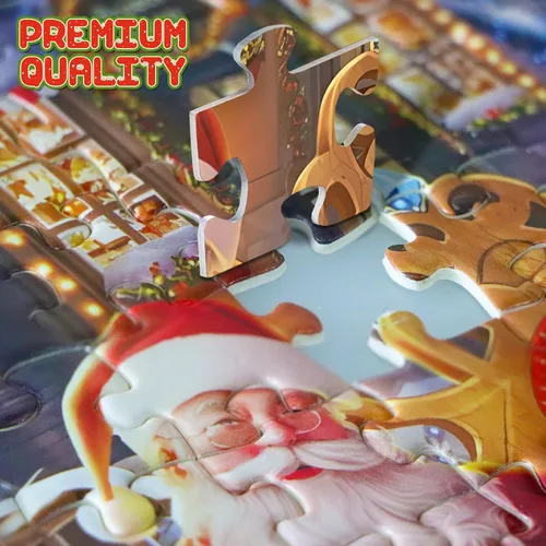 Miniatura 3 de Rompecabezas de Navidad de 500 piezas para adultos, rompecabezas para niños de 8 a 10 años en adelante, divertidos juegos familiares de dificultad