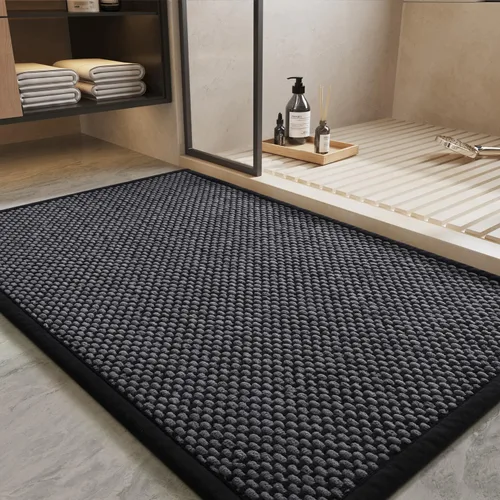 Miniatura 8 de PADOOR - Alfombra de Baño - Alfombras de Baño de Chenilla Súper Absorbentes - Alfombras de Baño con Respaldo de Goma para Baño Antideslizantes, Gris