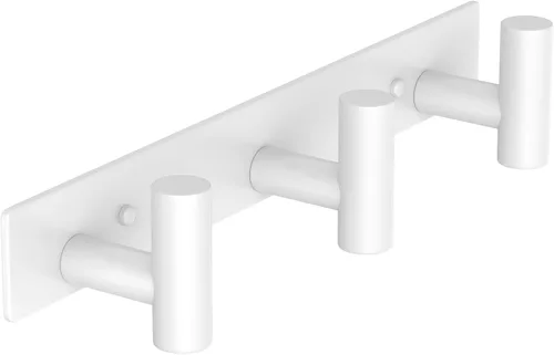 Miniatura 30 de PMMASTO Perchero montado en la pared, 3 ganchos de pared en forma de T para colgar, riel de ganchos para abrigos de acero inoxidable resistente