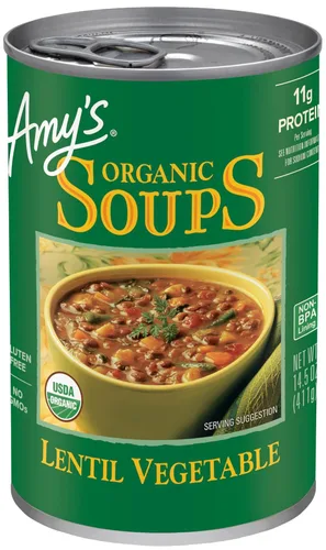 Miniatura 26 de Amy's Sopa, vegana, sin gluten, col orgánica, quinoa y lenteja roja, 14.4 onzas (paquete de 12)