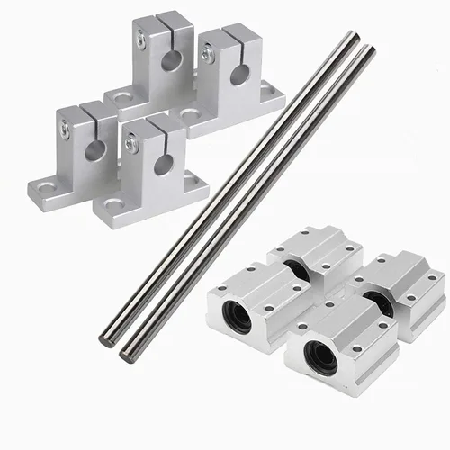 Miniatura 5 de 2 piezas de eje óptico de eje lineal de 0.472 x 19.685 in + 4 soportes de riel lineal SK12 + 4 bloques deslizantes SCS12UU para máquina CNC y guía