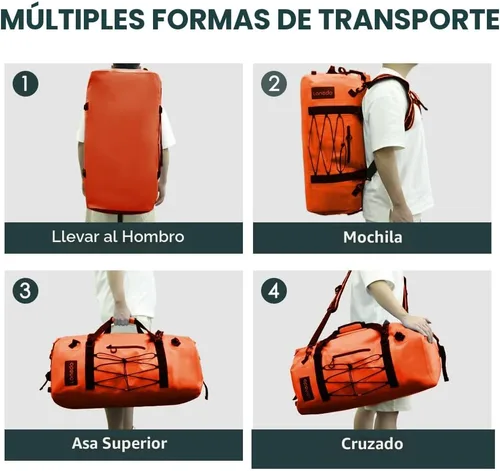 Miniatura 6 de 80L Dry Bag Large Waterproof Bag Roll-Top Heavy Duty Fishing Duffel Bag with Durable Straps & Handles for Kayaking Paddle boarding Boating Rafting
