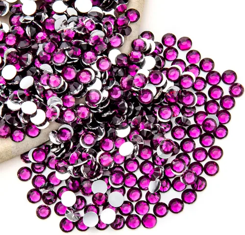 Miniatura 82 de Diamantes de imitación AB verdes a granel, 5000 piezas de diamantes de imitación de fondo plano redondos de gelatina AB sin fijación térmica, gemas