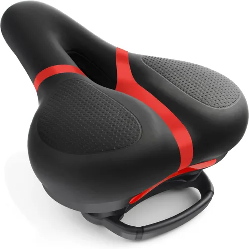 Miniatura 12 de Reemplazo de asiento de bicicleta, asiento de bicicleta para hombres y mujeres, cómodo sillín de bicicleta ancho con espuma viscoelástica acolchada