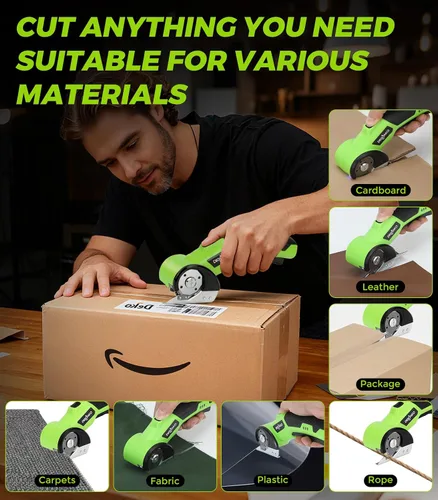 Miniatura 6 de Cortador de Cartón - Tijeras Eléctricas Inalámbricas Recargables, Cortador de Caja Eléctrico de 4V Duty para Cartón, Bloqueo de Seguridad y Luz LED