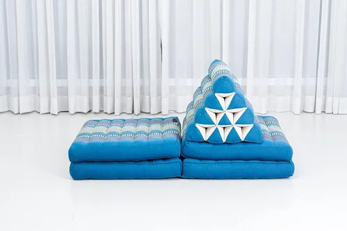 Miniatura 7 de Leewadee Cómodo colchón japonés de suelo, cama tailandesa con cojín triangular, colchón futón, tapete de masaje tailandés extra largo, 89 x 20 Sf22