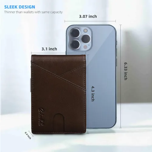 Miniatura 111 de Zitahli - Billeteras delgadas RFID para hombres, billetera de cuero flexible con clip de dinero, cartera minimalista con bolsillo frontal