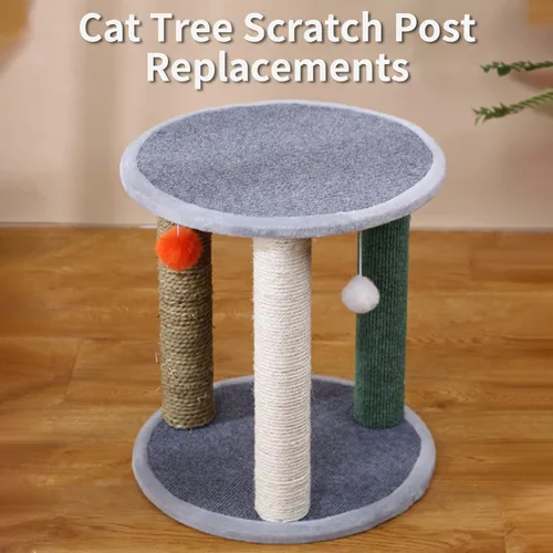 Miniatura 7 de VCEPJH Poste rascador de repuesto para gatos de interior, 4 piezas de poste de rascador de gato de 15.7 pulgadas, cuerda de sisal, protector
