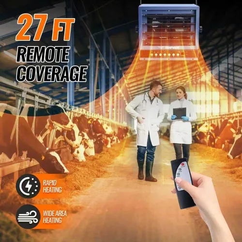 Miniatura 6 de TEMPWARE Calentador eléctrico de garaje de 7500 W, 240 V con cableado digital de montaje en techo con ventilador forzado con control remoto