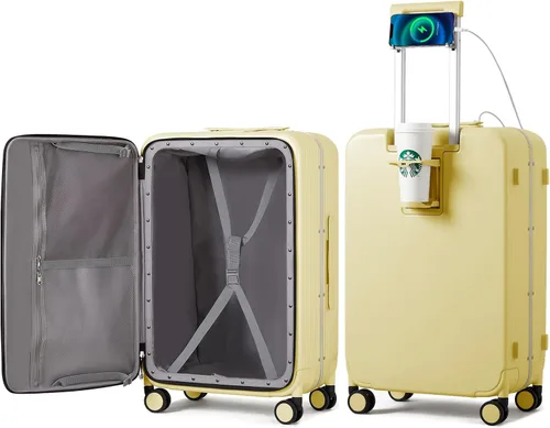 Miniatura 14 de mixi Equipaje PC Hardside Rolling maleta con rueda giratoria, cerradura TSA, soporte para teléfono y vaso, Verde aguacate