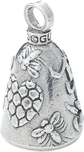 Miniatura 2 de Guardian Bell Campana de buena suerte con llavero y bolsa de regalo de terciopelo negro Campana de motocicleta Peltre sin plomo Hecho