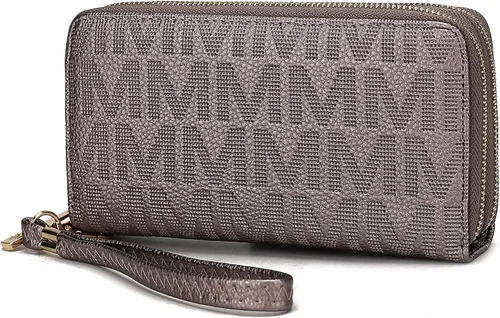 Miniatura 25 de MKF Collection Mia K - Cartera de pulsera para mujer, pequeña cartera de cuero vegano para tarjetas de crédito con cremallera y bolsillo