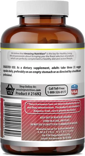 Miniatura 3 de Amazing Formulas Acetil L-Carnitina Suplemento de 1500 por porción, cápsulas vegetarianas, sin OMG, sin gluten, fabricado en Estados Unidos