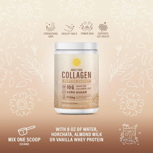 Miniatura 4 de Peptide Energy Colágeno en polvo para cabello, uñas, piel, tipo I y III, cafeína para energía, vitamina C, biotina, ácido hialurónico, cero azúcar