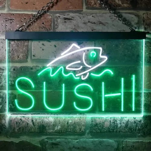 Miniatura 44 de ADVPRO Sushi Fish Sashimi Restaurant - Letrero de neón LED de doble color, azul y rojo, 12 x 8.5 pulgadas, st6s32-i3334-br