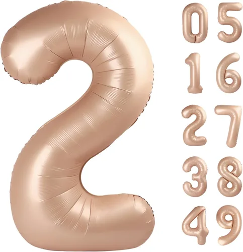 Miniatura 396 de Globo de cumpleaños número 4 dorado de 40 pulgadas, globos gigantes del número cuatro 14 24 34 40 44 2024, globos grandes de lámina de mylar para Oro